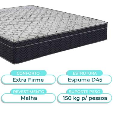 Imagem de Cama Box Bau Branco + Colchão Solteiro Airtech 150 Ortobom
