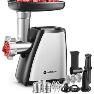 Imagem de AAOBOSI Moedor De Carne Elétrico, [2800W Máx.] Moedor De Carne, Ralador De Queijo, Fabricante De Salsicha E Kit De Quibe Para Uso Doméstico