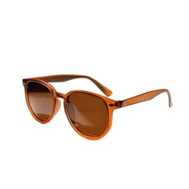 Imagem de Óculos de Solar Hexagonal Unissex Preto, Proteção UV400, Estilo Moderno e Atemporal para Dia a Dia, Praia e Condução(Marrom)