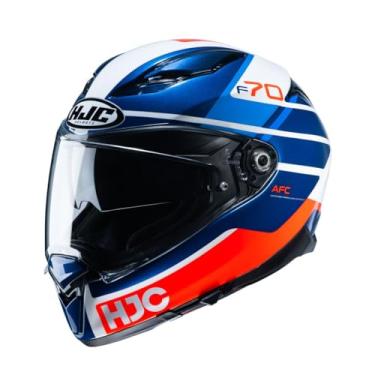 Imagem de Kit Capacete Hjc F70 Tino Azul Branco Laranja Com Luvas Liberty Preto Xxxl 3Xl - Proteção E Estilo Para Motociclistas