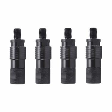 Imagem de Chiffonade 4 peças de conectores de liberação rápida de pesca - Varas de liga de alumínio e acessórios de alarme de mordida para pesca de carpa (preto, 6 x 1,5 cm)