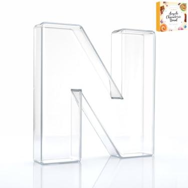 Imagem de Bandeja preenchível com letras de charcutaria acrílica de 25,4 cm, pratos de servir reutilizáveis em formato de número do alfabeto para tábua de charcutaria, frutas, doces, bolos, decoração de festa