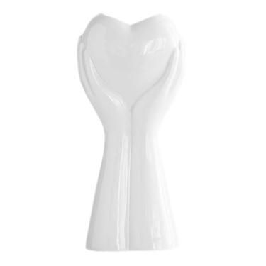Imagem de Sizikato Vaso de porcelana para sala de estar, mão segurando o formato de coração