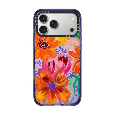 Imagem de CASETiFY Capa Impact para iPhone 17 Pro Max [fina/compatível com Magsafe/2,5 m. Proteção contra quedas de grau militar 4X] - Flores em aquarela EttaVee - Azul suave