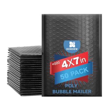 Imagem de Envelopes com bolhas resistentes à água [pacote com 50] 10 cm x 17,8 cm #000 envelopes de envio acolchoados de poliéster pretos autoselantes sacos de embalagem acolchoados