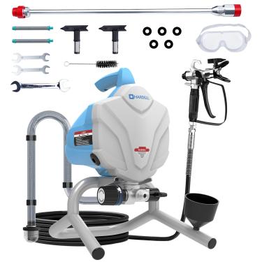 Imagem de HARDELL Pulverizador De Tinta Sem Ar De 3000 Psi - Pulverizador De Tinta Vertical De Alta Eficiência Com Kit De Pulverização De Tinta, Pulverização Uniforme E Fina, Adequado Para Casas, Móveis, Par