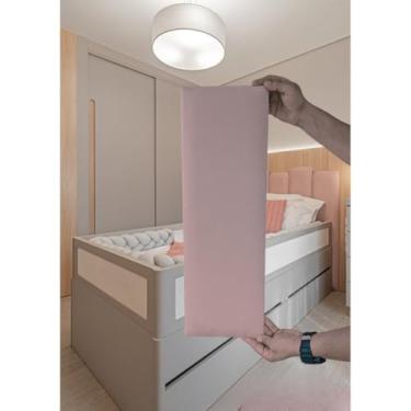 Imagem de Kit 20 Placas Cabeceira Estofada 60x20cm Design Sofisticado (ROSA BEBÊ)