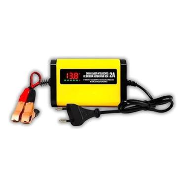 Imagem de Carregador de Bateria Automotivo, Carregador de Bateria Carro Automotivo Inversor 12v para Moto, Amarelo(MTCDPXFCDQ)
