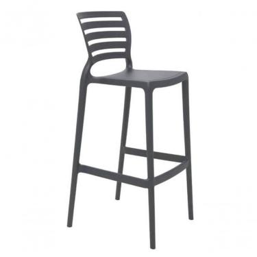 Imagem de Cadeira Tramontina Sofia Alta Bar Em Fibra De Vidro Grafite