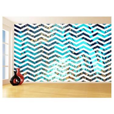 Imagem de Papel De Parede 3D Sala Chevron Zig Zag Listras 3,5M Zig99 - Você Deco