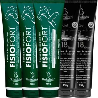 Imagem de Kit 3 Pomada Fisiofort 150G 2 Gel Cartilagem De Tubarão 150G - Bio Ins