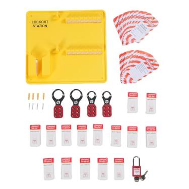 Imagem de RiToEasysports Kit de Etiquetagem de Bloqueio Placa de Estação de Material de PC Com 16 Cadeados 20 Etiquetas 4 Ferrolho Equipamento de Segurança Industrial para Isolamento de Energia Perigosa