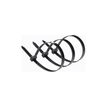 Imagem de Abraçadeira de Nylon Preta, 20cm x 0,02cm, 100 Unidades, Resistente a Solventes, Óleos e Graxas, para Uso Doméstico e Industrial