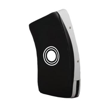 Imagem de menolana Almofada de chute curvada Almofada de boxe Almofada de soco Saco de soco Almofada de sparring Almofada de bloqueio Alvo de pé para Muay Thai Taekwondo, Preto Branco