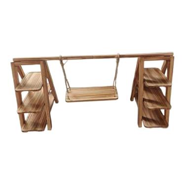 Imagem de Generic Suporte de cupcakes de vários andares, porta-sobremesas, suporte de mesa, buffet, travessa, bandeja de madeira para servir, ideal para aniversários,