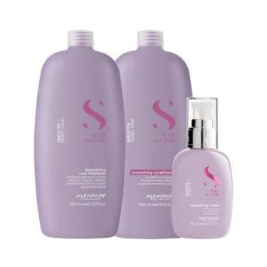 Imagem de Kit Alfaparf Milano Professional Semi Di Lino Smooth Smoothing - Shampoo e Condicionador e Creme-Unissex