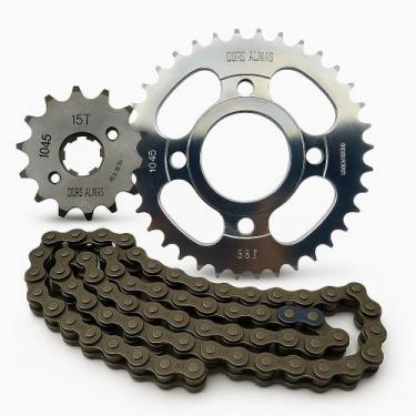 Imagem de Kit Relação Honda Cg 125 1977 Á 1982 Biroka Aço1045  - DUAS ALMAS