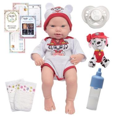 Imagem de Bebe Reborn Masculino 100% Silicone Patrulha Canina Itens - Cegonha Re