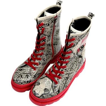 Imagem de DOGO Botas femininas Gisele – Botas femininas feitas à mão e de couro vegano até o meio da panturrilha, Good Boy, 37