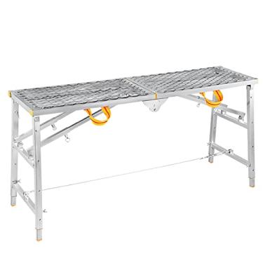 Imagem de Andaime portátil escada escada plataforma de trabalho dobrável degrau de caravana pesado para lavagem de veículos, limpeza de janelas, decoração