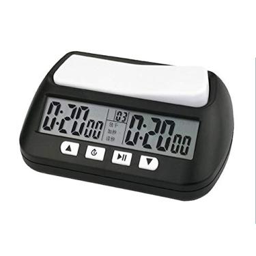 Imagem de Relógio de Xadrez Profissional Temporizador Eletrônico para Jogo Tabuleiro Competição Medidor Hora Compacto Contagem Ascendente e Descendente com Modo