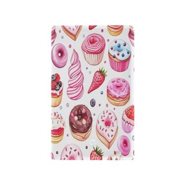 Imagem de Wassud Placa de cobertura de interruptor de luz, capas de tomadas duplas, placas de parede, tomadas elétricas decorativas, rosquinhas fofas, decoração de sala de estar