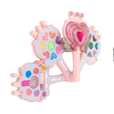 Imagem de Maleta de Maquiagem Infantil Varinha Mágica, 24 Sombras com Cores Sólidas, Brilhantes e Glitter, 3 Compartimentos, 4 Pinceis, Batom e Esmalte, 36x28x6cm, Acima de 3 Anos