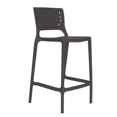Imagem de Banqueta Alta Cozinha Grafite Empilhável Saturno Em Polipropileno Acrilys