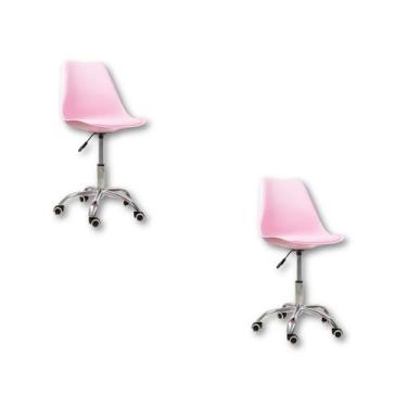 Imagem de Cadeira Office Base Cromada com Rodízio Giratória Saarinen - Oficial W