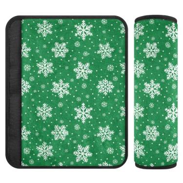 Imagem de Burbuja Capa para cinto de segurança de carro Snowflakes Protetor de cinto de segurança de carro macio confortável para alça de ombro de assento, 1 par pequeno