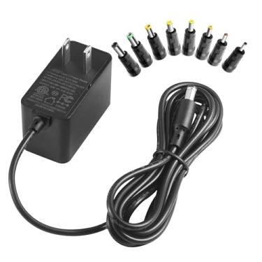 Imagem de Carregador universal de fonte de alimentação 9V 2A, 100-240 V, adaptador CA para CC 9V 2A 1,8A 1,5A 1A 0,8A 0,5A, cabo de alimentação 8 plugues intercambiáveis para Arduino UNO R3, Schwinn Bike