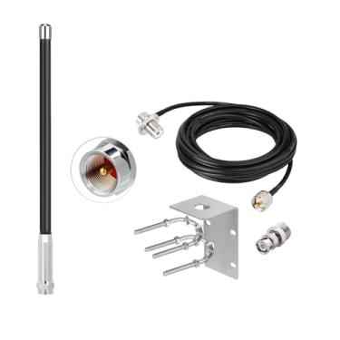 Imagem de Bingfu Antena de rádio amador móvel de banda dupla VHF UHF 136-174MHz 400-470MHz PL259 BNC Antenas de rádio amador para veículos, carros, caminhões, marinhos, suporte de aço inoxidável