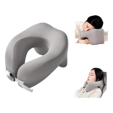 Imagem de Travesseiro Pescoço Viagem Dormir Sentado Mesa Confortável - Supermedy