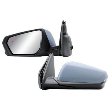 Imagem de Espelho de porta do lado esquerdo do motorista elétrico e aquecido com luz de seta e BLIS (sensor de ponto cego) Primer capa traseira pintável para Chevrolet Equinox GMC Terrain 2018-2024