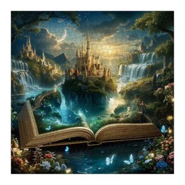 Imagem de Fantasy Books Castle Puzzles for Adults 1000 Pieces Nature, Magic Pretty Landscape Butterfly Art Jigsaw Puzzles, Beautiful Flower Lake Scenic Puzzle