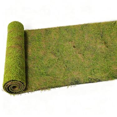 Imagem de Tapete de musgo artificial de 200,7 cm x 101 cm - Grama de musgo verde falsa realista para decoração interna e externa - Relva macia, exuberante e natural para jardins de fadas, casa, escritório