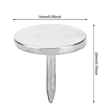 Imagem de Tachas de Polegar de Ouro, 100pcs Estofados de Cabeça Plana Unhas Redondo Móveis Antigos (Diâmetro 14mm*Comprimento total 20 mm)