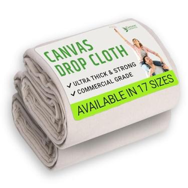 Imagem de GREEN LIFESTYLE Pano de lona – Lona multiuso para proteção de tinta, móveis e revestimentos de piso, lençol de algodão para cortinas, cenários e reforma da casa (pacote com 4 x 5-2)