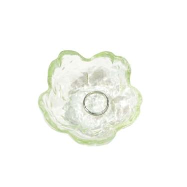 Imagem de Bandeja de joias com anel de flores, travessa de vidro (verde claro)
