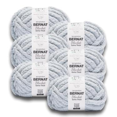 Imagem de Bernat Fio azul neblina extragrosso - 1 pacote de 1200 g - 100% poliéster - jumbo nº 7-144 jardas - fio grosso para tricô manual/crochê