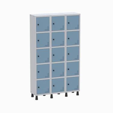Imagem de Armário Locker Guarda Volume Aço Light 15 Portas 103,5x179,5cm - Pandi