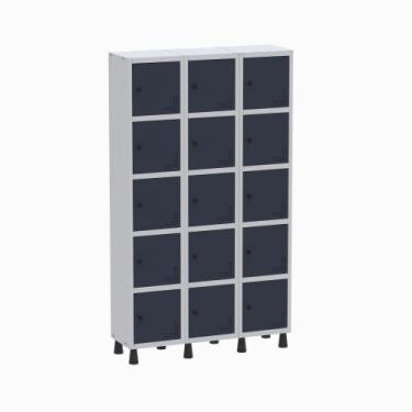 Imagem de Armário Locker Guarda Volume Aço Light 15 Portas 103,5x179,5cm - Pandi