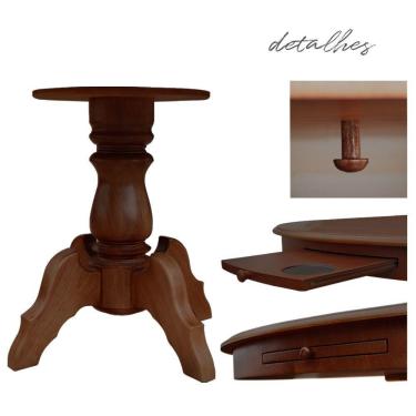 Imagem de Mesa De Jogos Carteado Redonda Montreal Tampo Reversível Imbuia Com 2 Cadeiras Liverpool Corino Preto Liso G36 G15 - Gran Belo