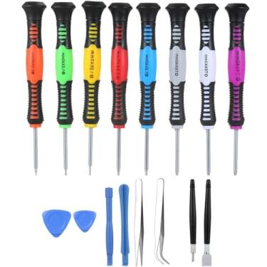 Imagem de Kit Completo de Chaves de Precisão para Manutenção de Eletrônicos com 16 Peças, Incluindo Y06, Pentalobe 0.8, Torx, Phillips, Fenda, Pinças, Espátulas, Palhetas e Ferramentas Reparos Profissionais