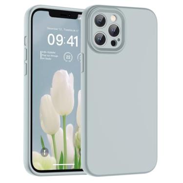 Imagem de SUPFINE Capa para iPhone 12 Pro Max, silicone líquido premium com forro de microfibra macio antiarranhões [proteção de câmera atualizada] Capa protetora fina à prova de choque para homens, mulheres e