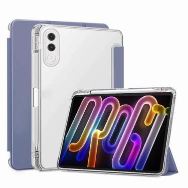 Imagem de Capa com suporte para tablet Lenovo Yoga Tab de 11,1 polegadas, capa frontal de poliuretano FJIASTB resistente a arranhões e capa traseira de TPU à prova de choque com suporte para caneta, hibernar