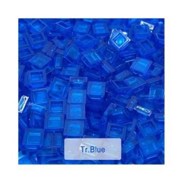 Imagem de Blocos De Construção Transparentes Coloridos 1x1 200PCS Azulejos Plano