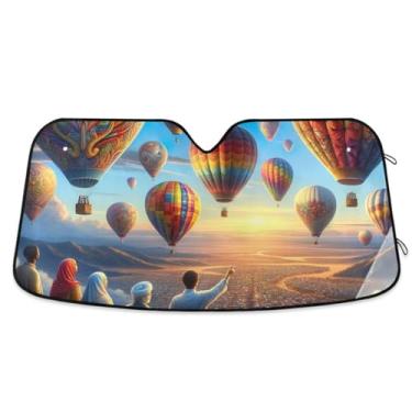 Imagem de Balão de ar quente, pôr do sol, pára-brisa de carro, pára-brisas para janela automotiva protege seu carro