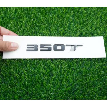Imagem de 1 peça emblema 350T traseiro porta-malas Decklid letra 3D crachá placa de identificação decalque esportivo substituição para 350T (preto brilhante)