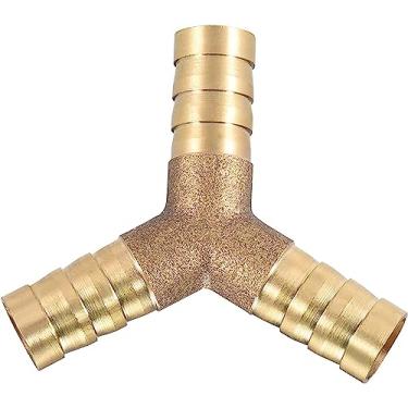 Imagem de Encaixe de emenda de farpa de latão de 10 mm ou 3/8 ID, 3 vias em forma de Y, encaixe de mangueira de ar gás água, combustível, conector em T farpado